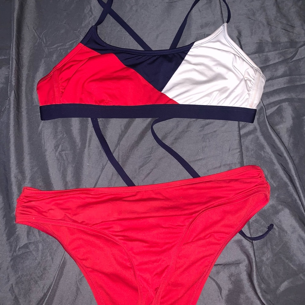red white and blue bikini